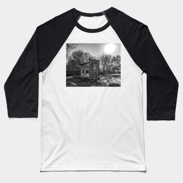 House Of The Rising Sun - Black And White Baseball T-Shirt by davidbstudios